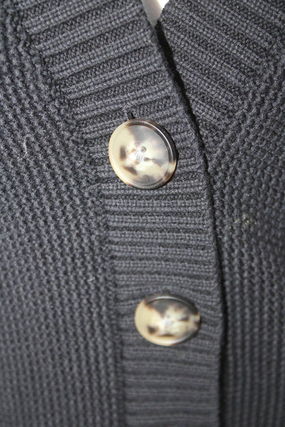 Selected Femme Unisex Cardigan Black V-Neck Button Long Sleeve Size M