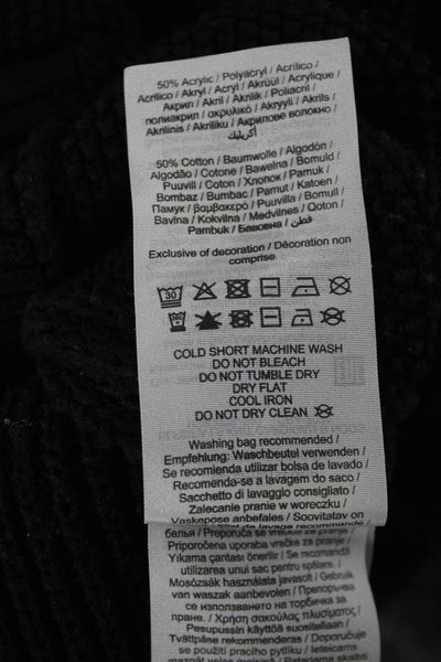 Selected Femme Unisex Cardigan Black V-Neck Button Long Sleeve Size M