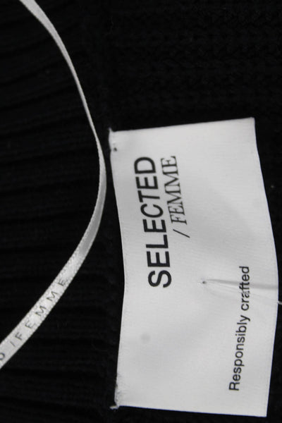 Selected Femme Unisex Cardigan Black V-Neck Button Long Sleeve Size M