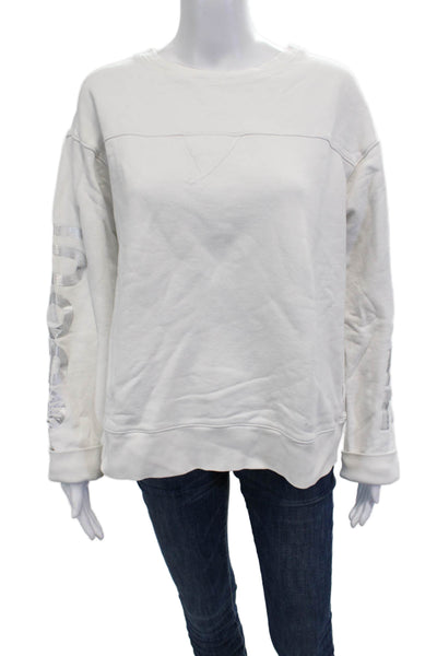 Soul Cycle Women Pullover Sweatshirt White Crew Neck Long Sleeve Size M