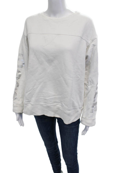 Soul Cycle Women Pullover Sweatshirt White Crew Neck Long Sleeve Size M