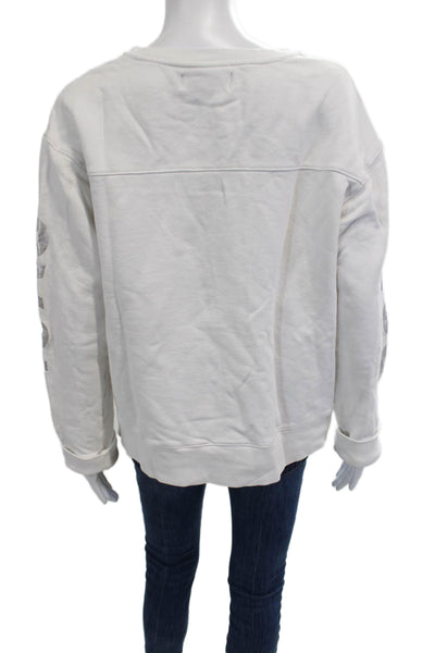 Soul Cycle Women Pullover Sweatshirt White Crew Neck Long Sleeve Size M