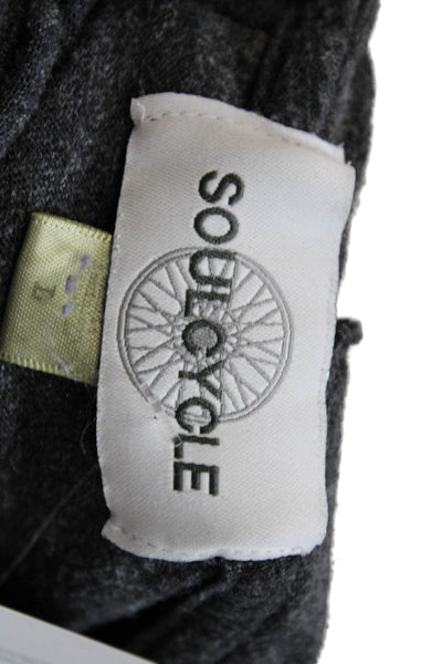 Soul Cycle Womens Full-Zip Hoodie Dark Gray Skull Graphic Long Sleeve Size L