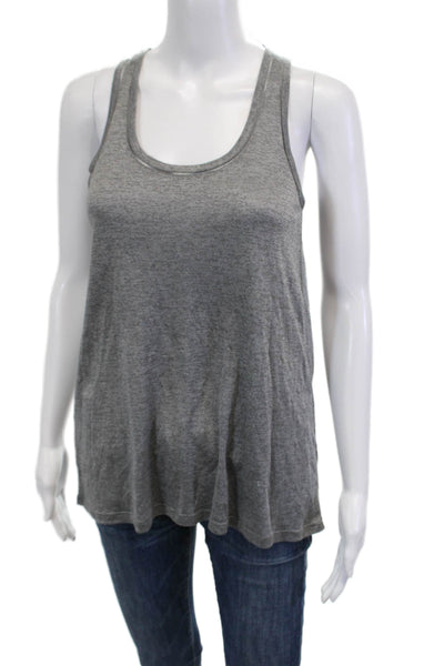 Vince Womens Scoop Neck Sleeveless Active Top Gray Size S