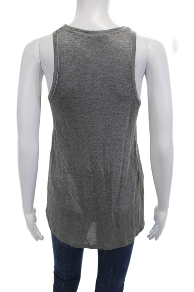 Vince Womens Scoop Neck Sleeveless Active Top Gray Size S