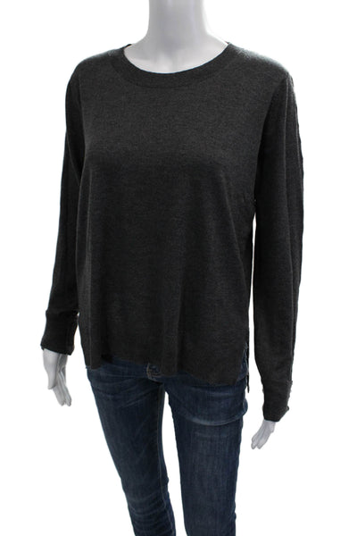 Fate By LFD Womens Dark Gray Pullover Sweater Lace Up Crew Neck Size L