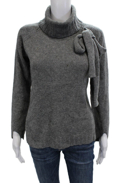 Escada Womens Gray Wool Turtleneck Pullover Sweater Long Sleeve Size 38