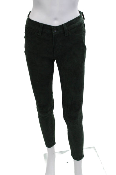 Rag & Bone Women Ankle Jegging Pants Green Button 97% Cotton Size 29
