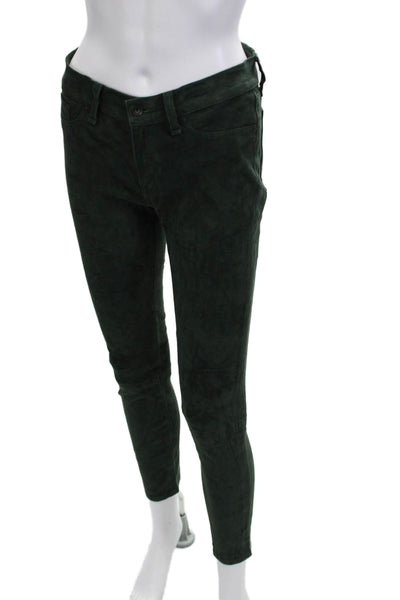 Rag & Bone Women Ankle Jegging Pants Green Button 97% Cotton Size 29