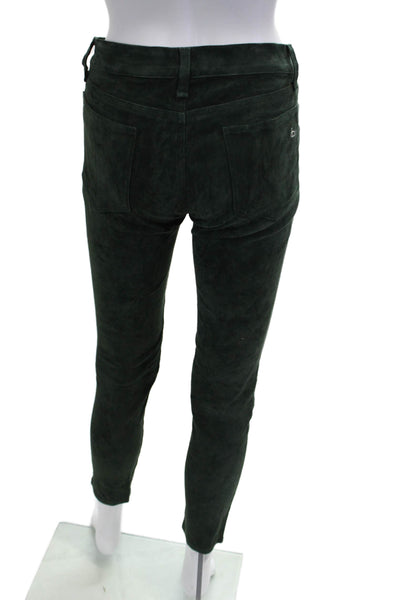 Rag & Bone Women Ankle Jegging Pants Green Button 97% Cotton Size 29