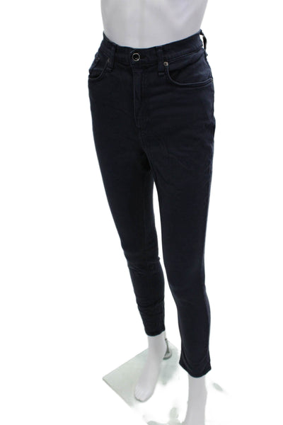 Rag & Bone Women Cropped Ankle Dark Blue Pants Button Size 30