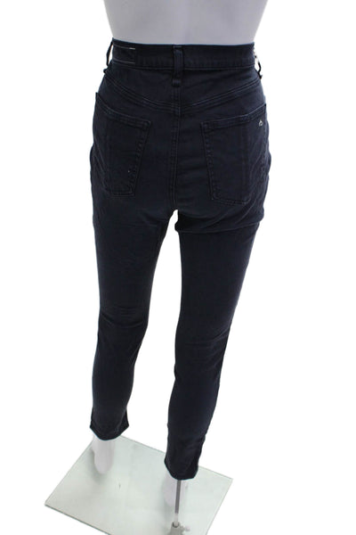 Rag & Bone Women Cropped Ankle Dark Blue Pants Button Size 30