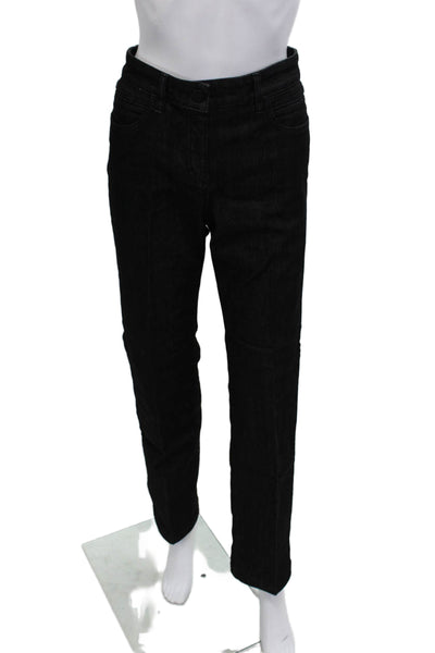 Rena Lange Unisex Black Straight Jeans High Rise 32in Size 8