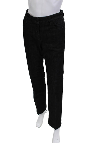 Rena Lange Unisex Black Straight Jeans High Rise 32in Size 8