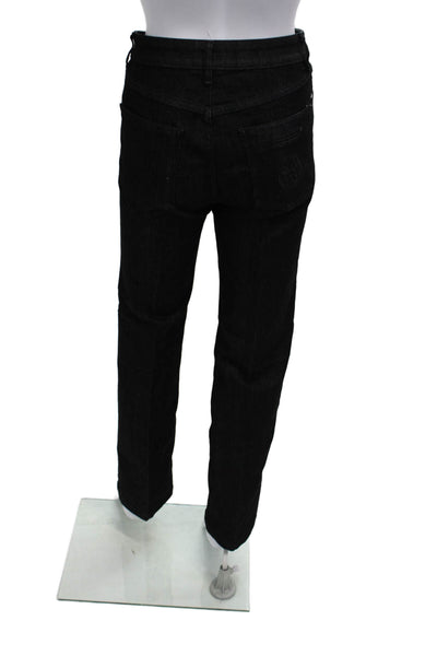 Rena Lange Unisex Black Straight Jeans High Rise 32in Size 8