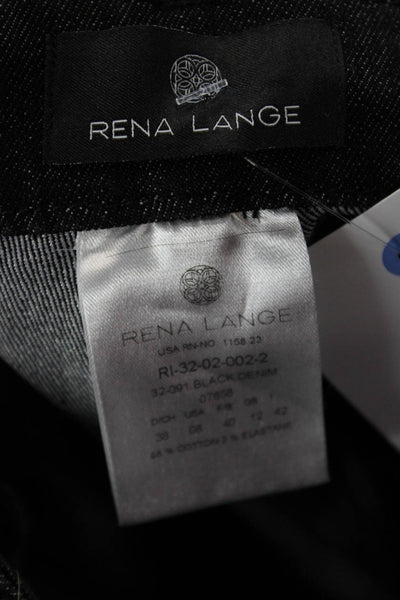 Rena Lange Unisex Black Straight Jeans High Rise 32in Size 8