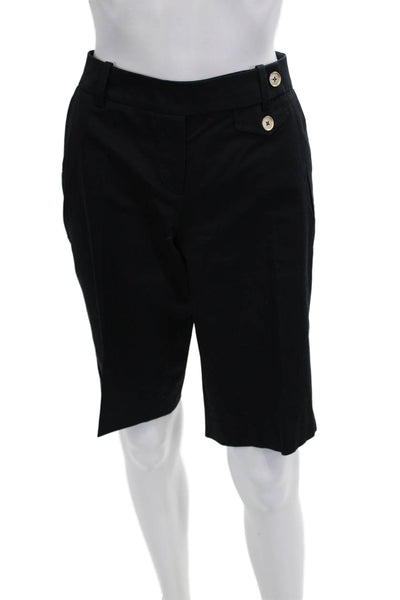 Rena Lange Unisex Bermuda Shorts Black Cotton Size 8
