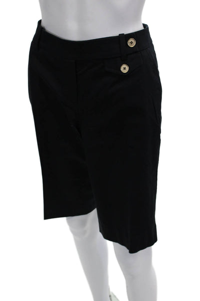 Rena Lange Unisex Bermuda Shorts Black Cotton Size 8