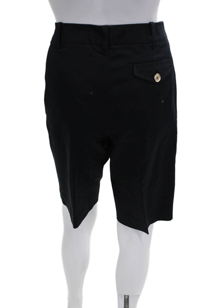 Rena Lange Unisex Bermuda Shorts Black Cotton Size 8