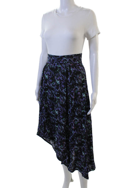 IRO Womens A-Line Floral Viscose Knee Length Skirt Black Size 34