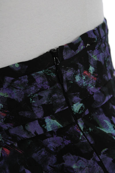 IRO Womens A-Line Floral Viscose Knee Length Skirt Black Size 34