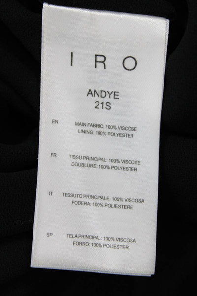 IRO Womens A-Line Floral Viscose Knee Length Skirt Black Size 34