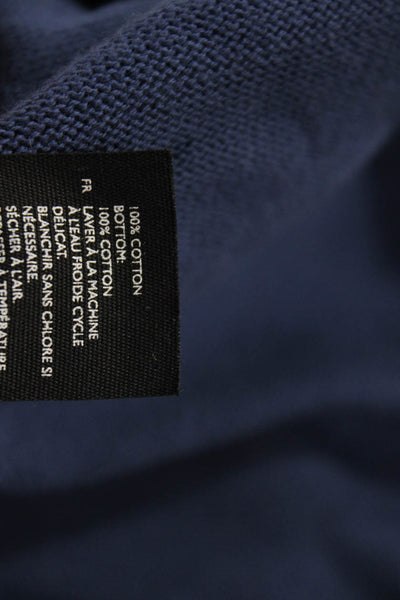 COS Women Sweater Shift Dress Dark Blue Crew Neck Cotton Short Sleeve Size L