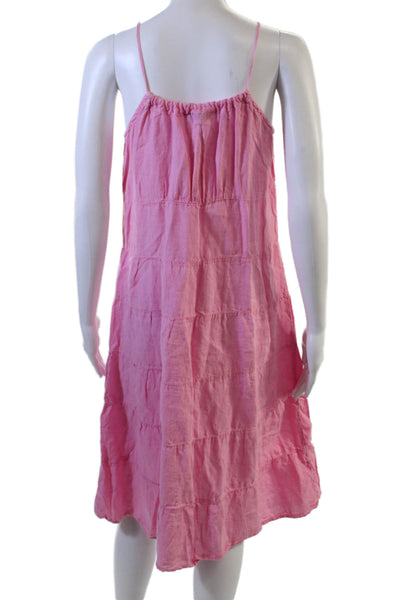 Calypso Christiane Celle Womens Pink Linen Sundress Knee Length Size M
