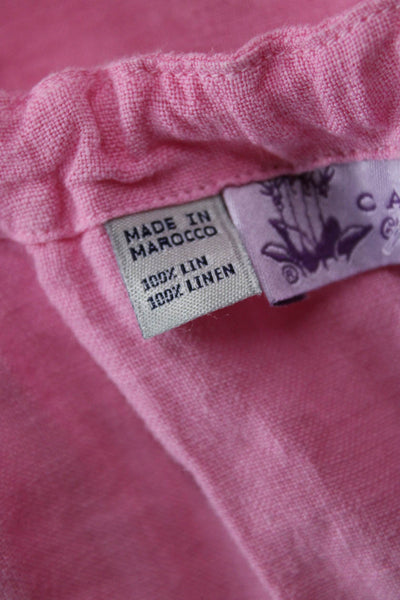 Calypso Christiane Celle Womens Pink Linen Sundress Knee Length Size M