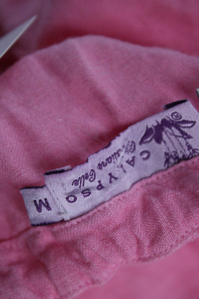 Calypso Christiane Celle Womens Pink Linen Sundress Knee Length Size M