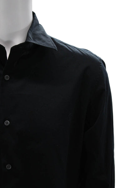 Banana Republic Mens Cotton Long Sleeve Collared Button-Down Shirt Black Size L