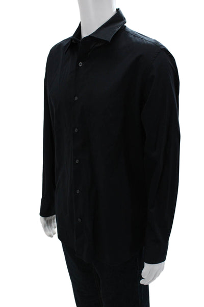 Banana Republic Mens Cotton Long Sleeve Collared Button-Down Shirt Black Size L