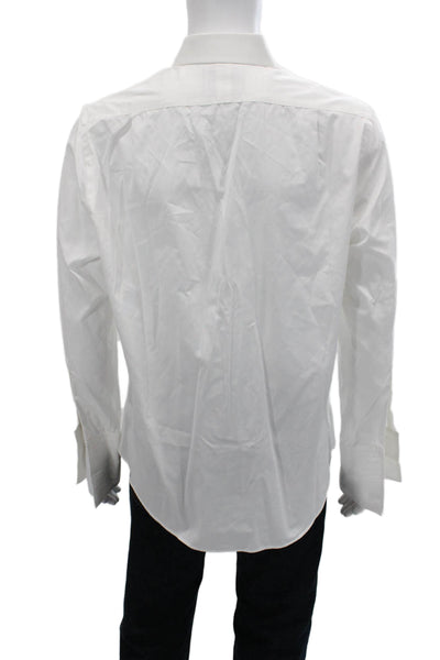 Charles Tyrwhitt Mens Cotton Collared Slim Fit Button-Down Shirt White Size 41