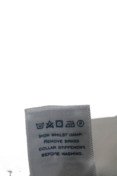Charles Tyrwhitt Mens Cotton Collared Slim Fit Button-Down Shirt White Size 41