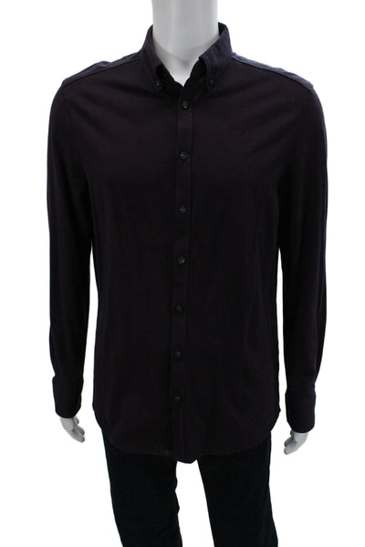 Charles Tyrwhitt Mens Cotton Long Sleeve Button-Down Shirt Red Size L