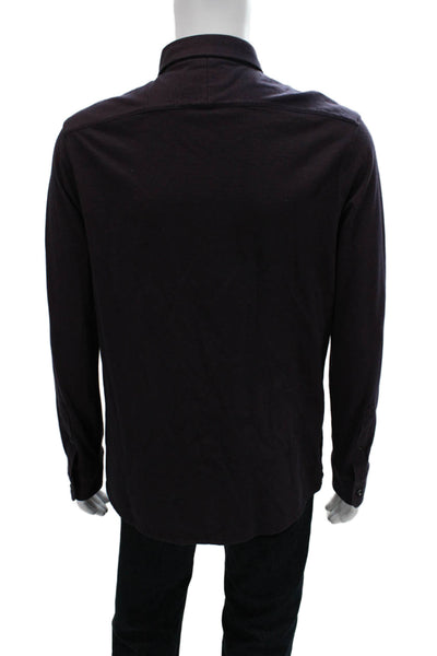 Charles Tyrwhitt Mens Cotton Long Sleeve Button-Down Shirt Red Size L