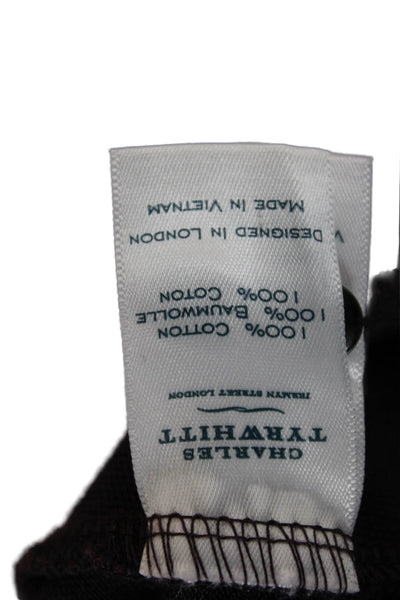 Charles Tyrwhitt Mens Cotton Long Sleeve Button-Down Shirt Red Size L