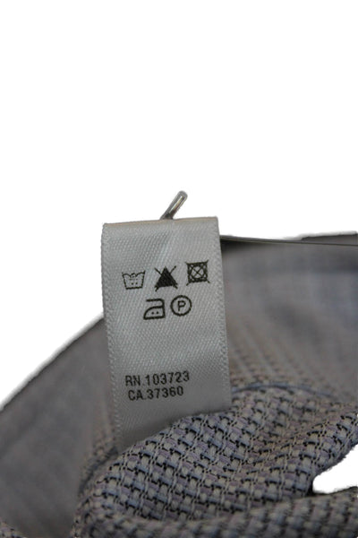 Armani Collezioni Mens Cotton Collared Long Sleeve Button-Down Shirt Blue Size L