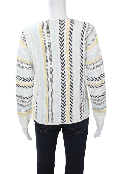 Coco Y Club Unisex Pullover Sweater Black Cotton Crewneck Herringbone Size XS