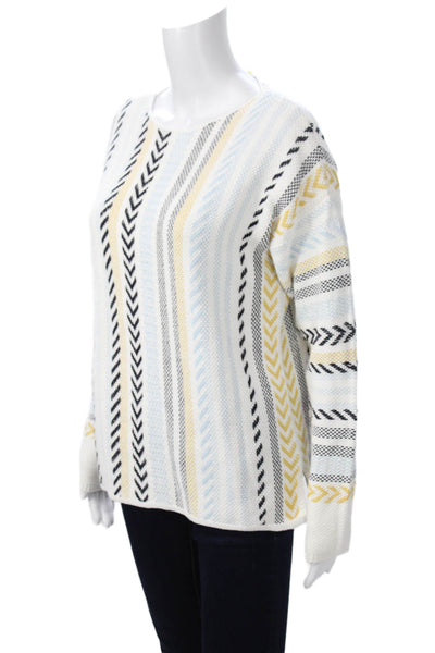 Coco Y Club Unisex Pullover Sweater Black Striped Aztec 100% Cotton Size M