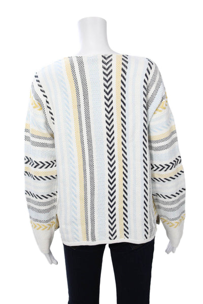 Coco Y Club Unisex Pullover Sweater Black Striped Aztec 100% Cotton Size M