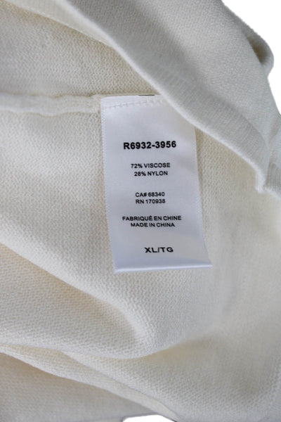 Renuar Women Basic White Cotton Stretch Tank Sleeveless Round Neck Size XL