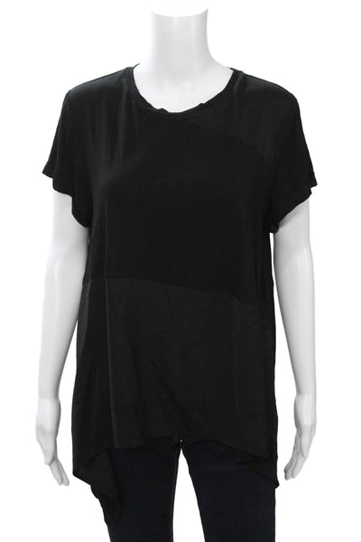 Renuar Womens Tunic Short Sleeve Crew Neck Black Polyester Size L