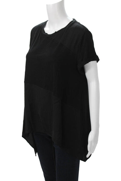Renuar Womens Tunic Short Sleeve Crew Neck Black Polyester Size L
