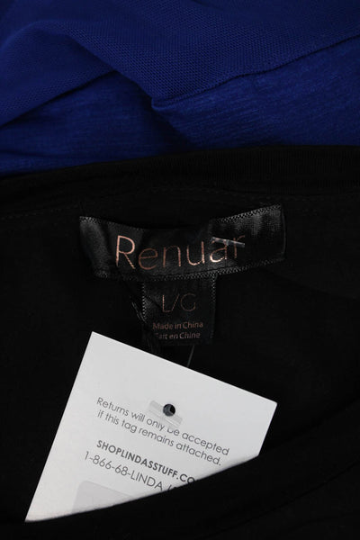 Renuar Womens Tunic Short Sleeve Crew Neck Black Polyester Size L