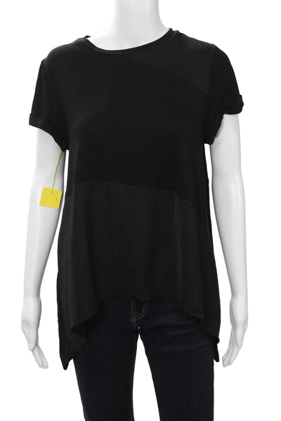 Renuar Women Tunic T-Shirt Black Crew Neck Short Sleeve Polyester Petite Size S