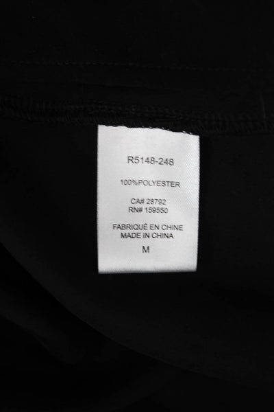 Renuar Womens Basic Tunic T Shirt Black Short Sleeve Polyester Size M