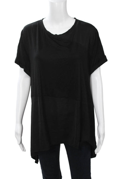 Renuar Women Basic Tunic Black Round Neck Short Sleeve Size 2XL