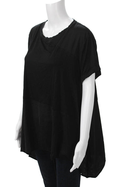 Renuar Women Basic Tunic Black Round Neck Short Sleeve Size 2XL