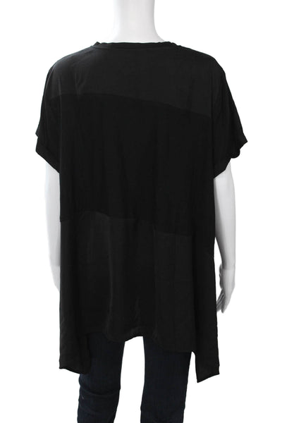 Renuar Women Basic Tunic Black Round Neck Short Sleeve Size 2XL